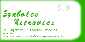 szabolcs mitrovics business card